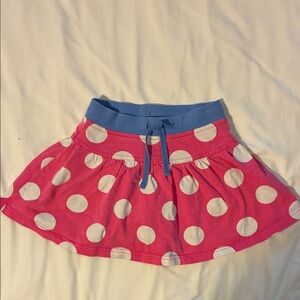 Mini Boden Pink Polka Dot Skort with Blue Waistband